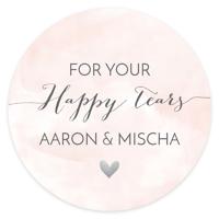 Etiket rond 35mm happy tears New beginnings