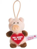 Nici knuffelhanger Varken Altijd junior 9,5 cm polyester roze