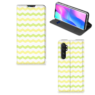 Xiaomi Mi Note 10 Lite Hoesje met Magneet Waves Yellow Xiaomi Mi Note 10 Lite Hoesje met Magneet Waves Yellow