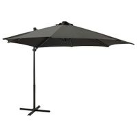 Zweefparasol met paal en LED-verlichting 300 cm antracietkleur