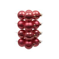 Othmar Decorations Kerstballen - 16x st - bubblegum roze - D8 cm - glas   - - thumbnail