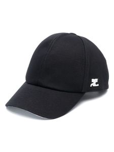 Courrèges casquette en coton à patch logo - Noir