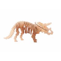 Houten 3D puzzel dinosaurus Triceratops 21 cm