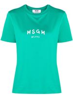 MSGM t-shirt en coton à logo imprimé - Vert