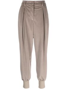 Emporio Armani pantalon plissé à taille haute - Marron