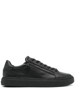 Calvin Klein logo-debossed leather sneakers - Noir