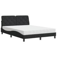 vidaXL Bed met matras fluweel zwart 140x190 cm, bed, bed ombouw, tweepersoonsbed, bedbodem, slaapkamermeubel, 2 persoonsbed, logeerbed, houten bed