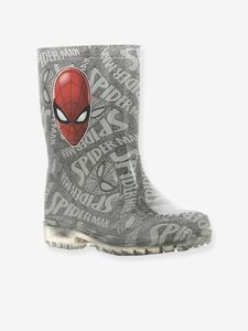 Regenlaarzen met lichtgevende zolen Spiderman® lichtgrijs met print