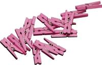Haza Original miniwasknijperset 2,5 cm hout roze 20 stuks