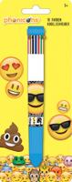 Phonicons balpen Emoticon 10 kleuren junior 15,8 cm blauw/wit