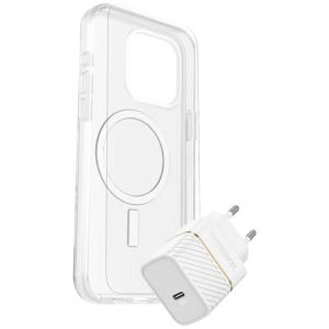 Otterbox KIT EU Set (hoesje + beschermglas + lader) Apple iPhone 15 Pro Max Transparant, Wit MagSafe compatible