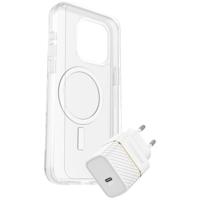 Otterbox KIT EU Set (hoesje + beschermglas + lader) Apple iPhone 15 Pro Max Transparant, Wit MagSafe compatible