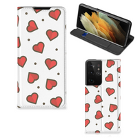 Samsung Galaxy S21 Ultra Hoesje met Magneet Hearts - thumbnail