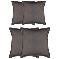 Bank/sierkussens huiskamer Sophia - set 4x stuks - Donkergrijs - polyester - met rits - 2 formaten