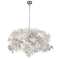 Reality Leuchten Hanglamp Leavy R10464001, mat metaal nikkel, lampenkap kunststof wit, 4 x E14, 70 x 70 x 150 cm