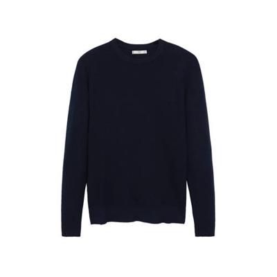 Mango Man trui met textuur marine