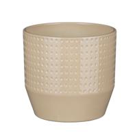 Mica Decorations Bloempot Nola - beige - D16 x H15 cm - relief dots