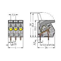 WAGO 2706-108 Veerkrachtklemblok 6.00 mm² Aantal polen 8 Grijs 20 stuk(s) - thumbnail