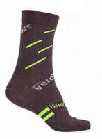 veloToze fietssokken Compression merinowol zwart/groen mt L/XL