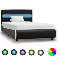 vidaXL Bedframe met LED kunstleer zwart 90x200 cm