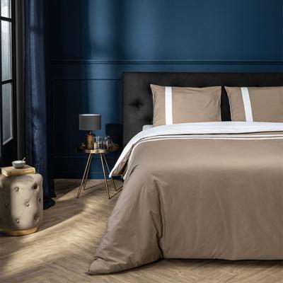 Egyptisch Katoen Streep - Taupe/Wit