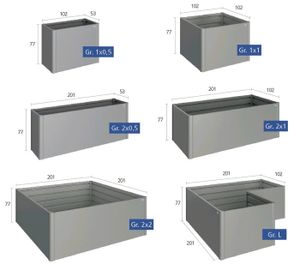 Biohort 65035 verhoogd tuinbed Groentebed Grijs Rechthoek