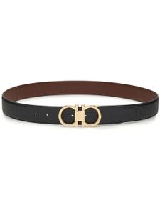 Ferragamo ceinture Gancini à design réversible - Noir