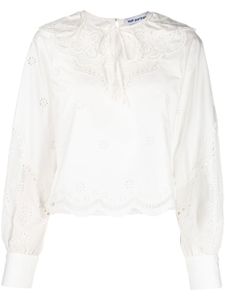 Self-Portrait chemise Daisy en broderie anglaise - Blanc