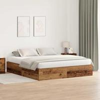 vidaXL Opbergbedframe Oud Hout 180x200 cm Bewerkt Hout