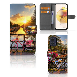 Motorola Moto G73 Flip Cover Amsterdamse Grachten