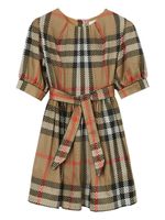 Burberry Kids Vintage-Check silk dress - Tons neutres