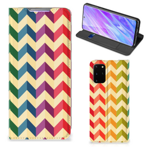 Samsung Galaxy S20 Plus Hoesje met Magneet Zigzag Multi Color