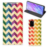 Samsung Galaxy S20 Plus Hoesje met Magneet Zigzag Multi Color - thumbnail