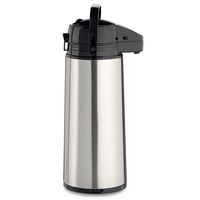 Koffie en warme dranken thermoskan/isoleerkan - met pomp - rvs - zilver - 1,9 liter - 35 cm - thumbnail