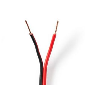 Speaker-Kabel | 2x 0,75 mm2 | 100 m | Folieverpakking | Zwart/Rood