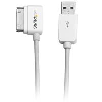 StarTech.com USB2ADC1ML USB linkshoekkabel (USB-stekker-A naar dock connector, 1m) voor Apple iPhone/iPod/iPad met gewatteerde connector