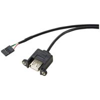 Renkforce USB-kabel USB 2.0 Shrouded header 4-polig, USB-A bus 0.60 m Zwart Schroefbaar RF-5719748 - thumbnail