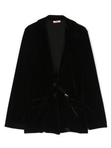 Liu Jo Kids blazer en velours à simple boutonnage - Noir