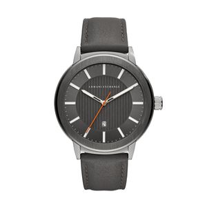 Horlogeband Armani Exchange AX1462 Leder Grijs 22mm