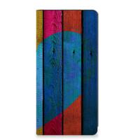 Samsung Galaxy S23 FE Book Wallet Case Wood Heart - Cadeau voor je Vriend - thumbnail