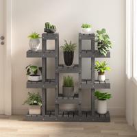 VidaXL Plantenstandaard grijs 104,5x25x109,5 cm massief grenenhout - thumbnail