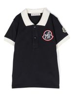 Moncler Enfant polo à patch logo - Bleu - thumbnail