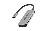 Sitecom CN-385 interface hub USB 3.2 Gen 1 (3.1 Gen 1) Type-C 5000 Mbit/s Aluminium, Zwart