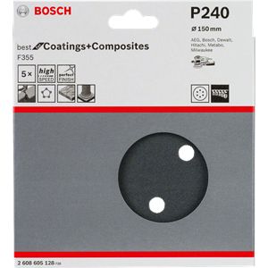 Bosch Accessories Best for Stone 2608605128 Excenterschuurpapier Met klittenband, Geperforeerd Korrelgrootte 240 (Ø) 150 mm 5 stuk(s)