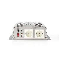 Inverter Gemodificeerde Sinusgolf - Ingangsvoltage: 12 V DC - Apparaat stroomoutput: Type F (CEE 7/3) - 230 V AC 50 Hz - 1000 W - Piekvermogen: 2400 W - Accuklemmen - Zilver