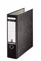 Leitz Kwaliteitsordner 180° zonder sleuven A4, zwart, 8,2 cm rugbreedte, omslag bekleed met wolkenmarmer papier, 1070000