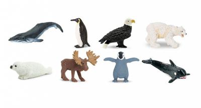 Safari mini figuren Good Luck Noordpool rubber 2 cm 8 delig Safari mini figuren Good Luck Noordpool rubber 2 cm 8 delig