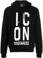 DSQUARED2 hoodie en coton à imprimé Icon - Noir