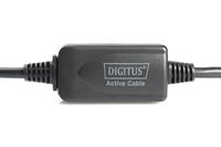 Digitus USB-kabel USB 2.0 USB-A bus, USB-A stekker 15.00 m Zwart Met USB, Met verlengkabel DA-73101 - thumbnail