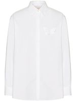 Valentino Garavani chemise en coton à applique papillon - Blanc